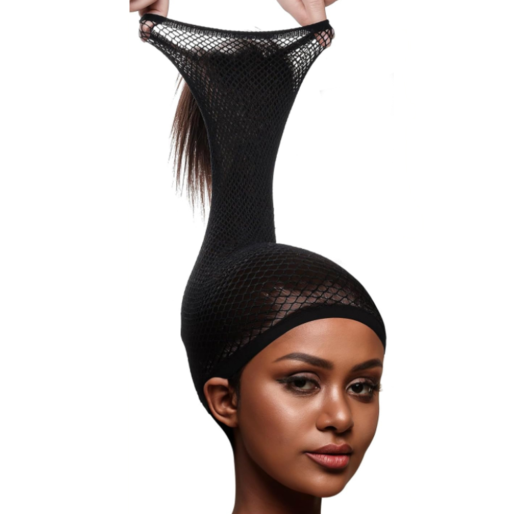 Black Skin Wig Cap, Hair Net for Wigs,Wig Caps for Women, Large Mesh Wig Cap for Long Hair,Nylon Wig Net Non Slip for Daily use: black