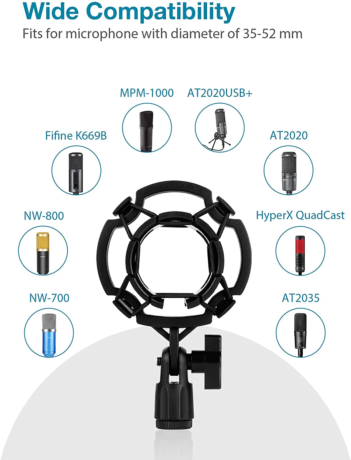 Support de Microphone pour Blue Yeti, bras de ciseaux à flèche de Suspension réglable avec adaptateur de vis de 3/8 à 5/8 pouces, support antichoc