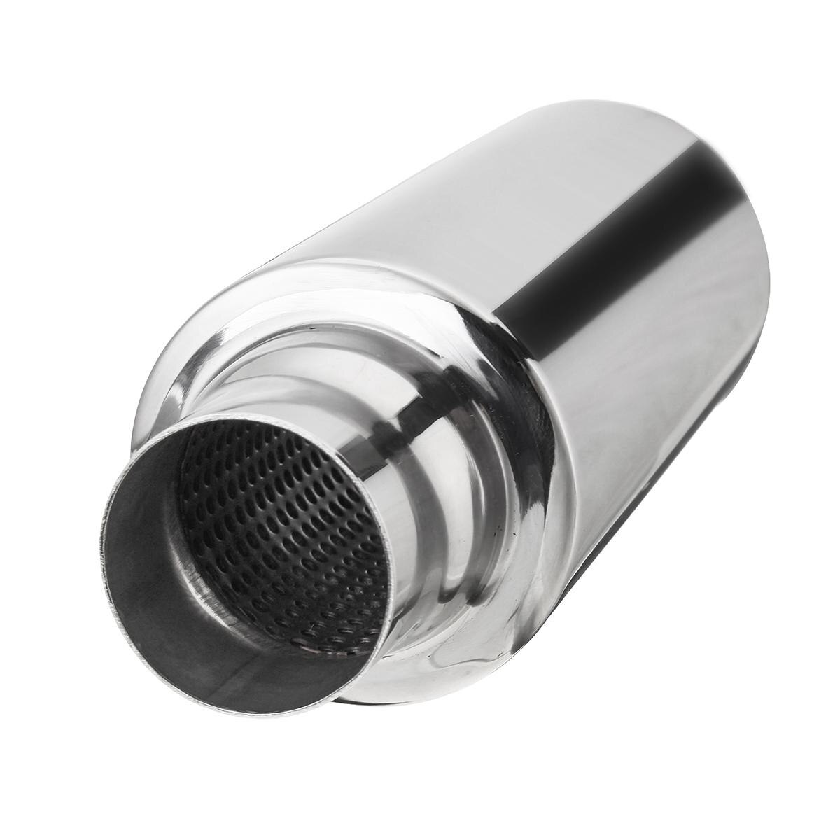 Universal Stainless Steel Car Exhaust Pipe Muffler Resonator 51mm Inlet/Outlet Exhaust Tip Tube Silencer