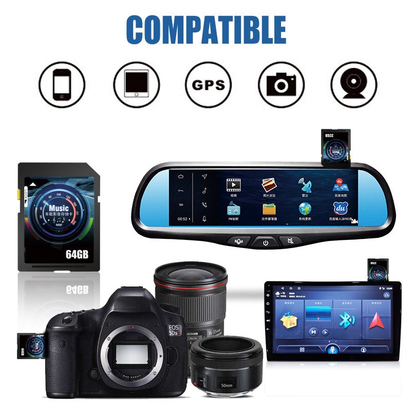 Big 32GB Memory Card SD 128G Camera Video Car 8GB 16GB 32GB 64GB 128GB SD Card For Car Music SLR High Speed