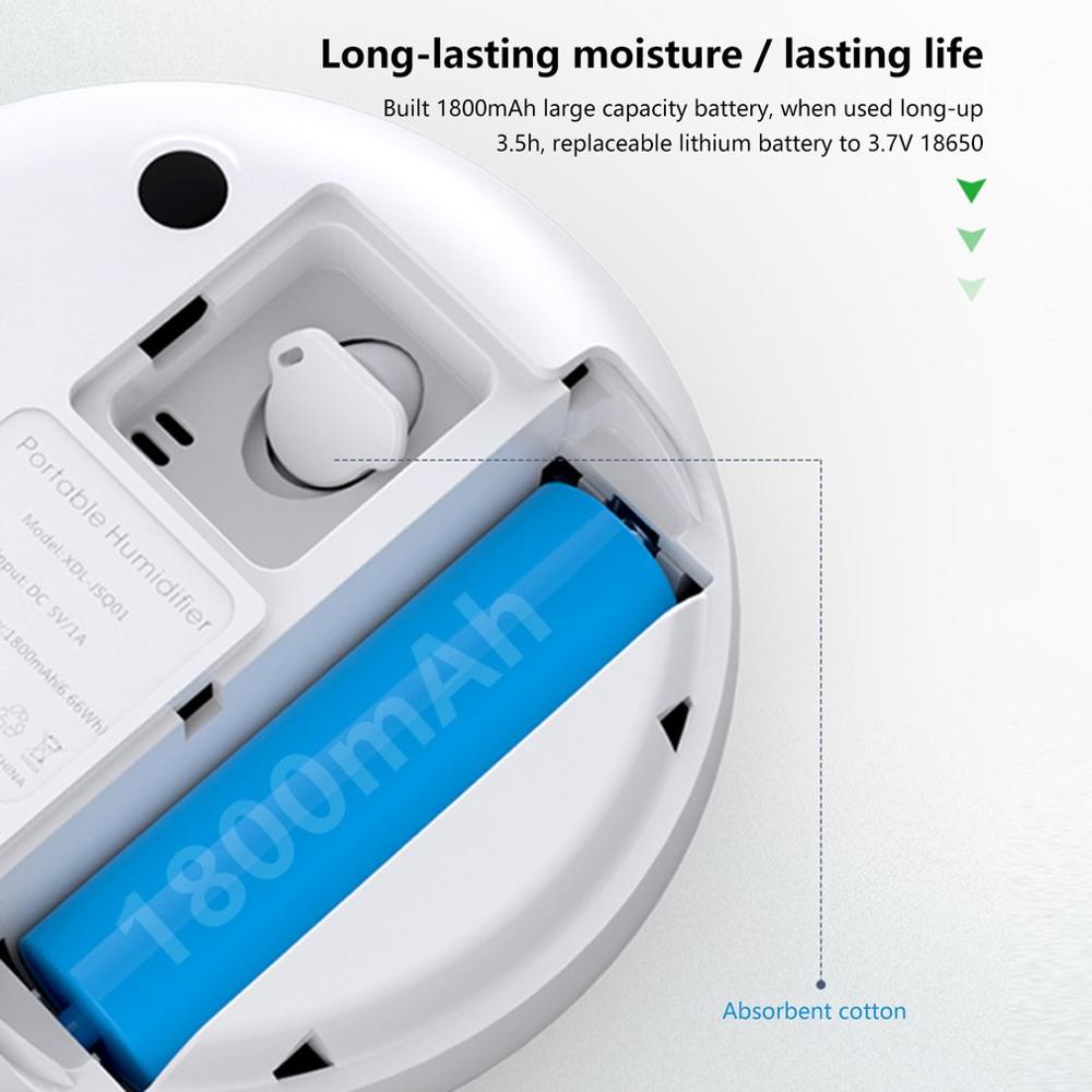 Mini draagbare luchtbevochtiger reis usb batterij aangedreven persoonlijke luchtbevochtiger kamerbevochtiger voor thuiskantoor