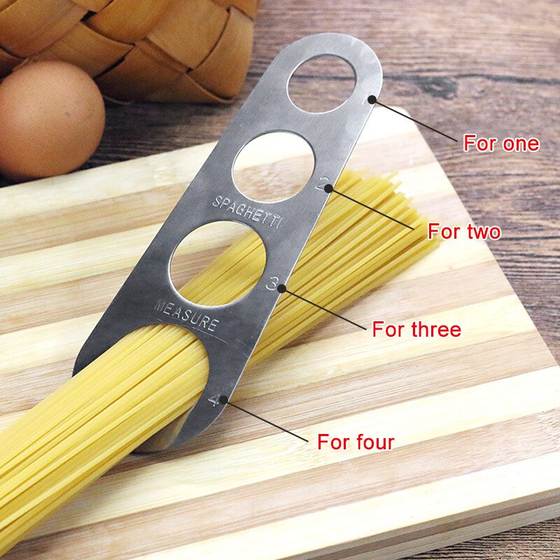 Stainless Steel Spaghetti Ruler Noodle Measuring Device Noodle Ruler 4 Hole Kitchen Noodle Tool HFing