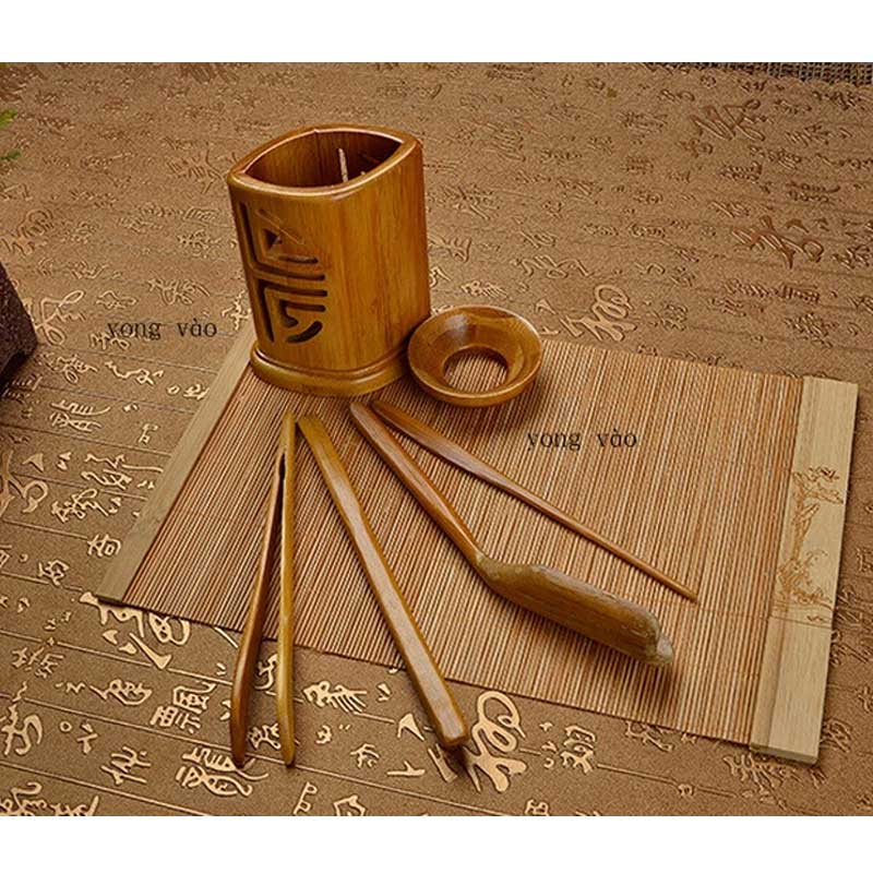 Bamboo Chinese Kung fu Tea Set Tea Accessory Liujunzi Tea Set 6pcs S