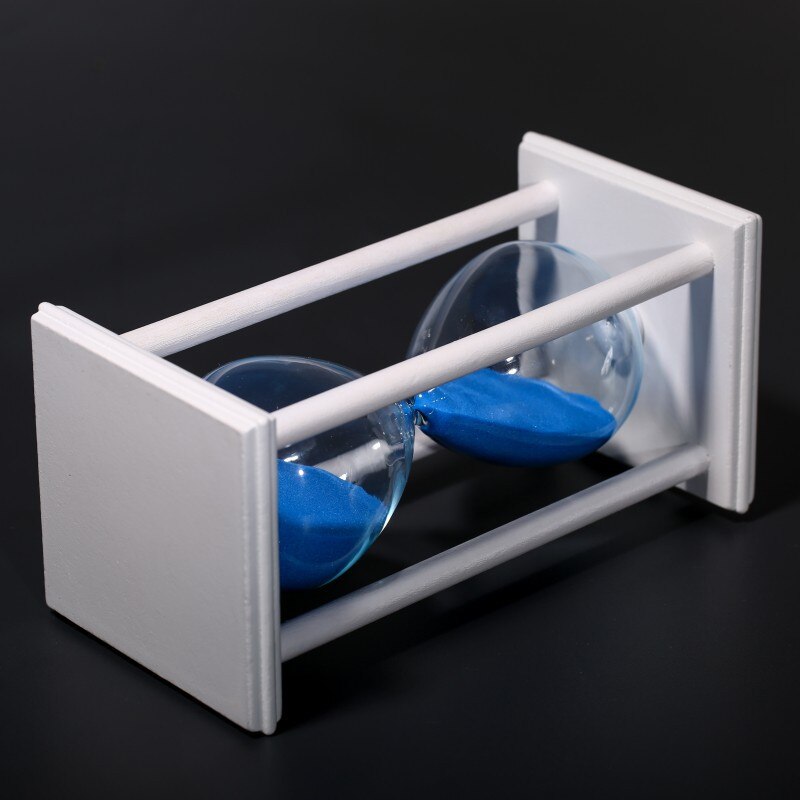 Grand Sablier 60 Minutes Bois Et Verre Arc-en-Ciel - Déco Élégante Maison Bureau Mariage (Blanc)
