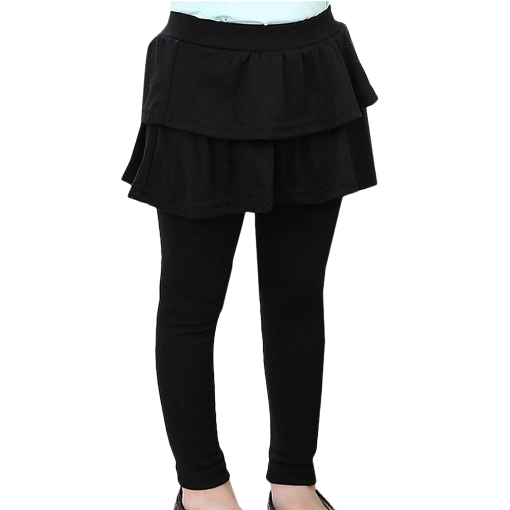 Mallas con volantes para niñas, ropa plisado liso, 2 piezas: black