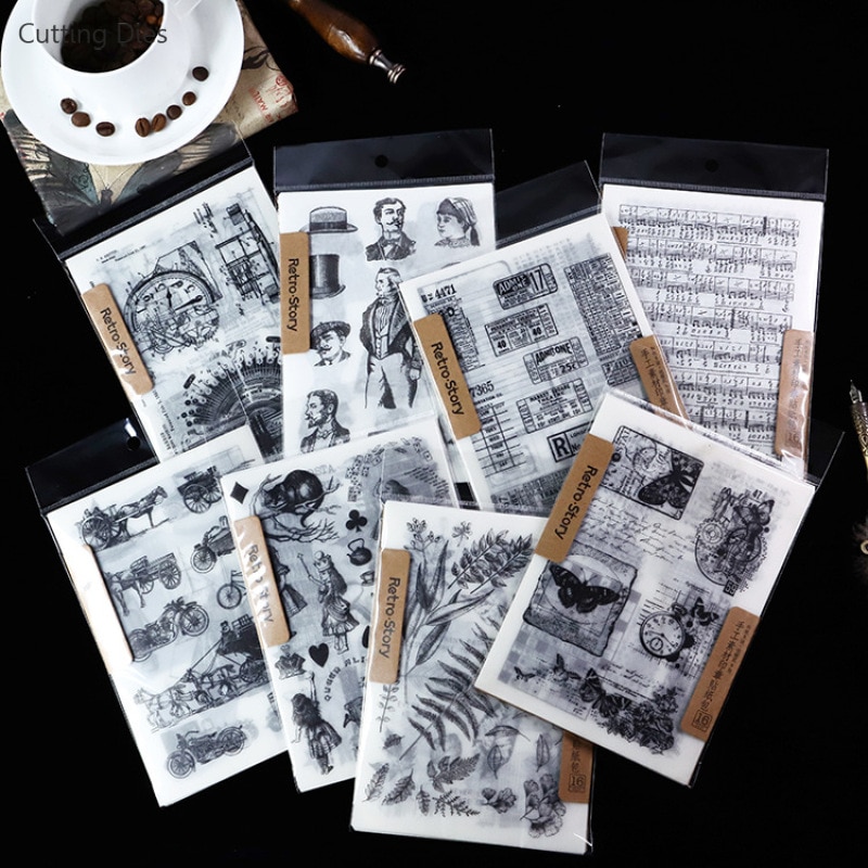 Vintage sigill klistermärke svavelsyra pappersklistermärke för scrapbooking pyssel dekorativa velängpapper klistermärken hantverk
