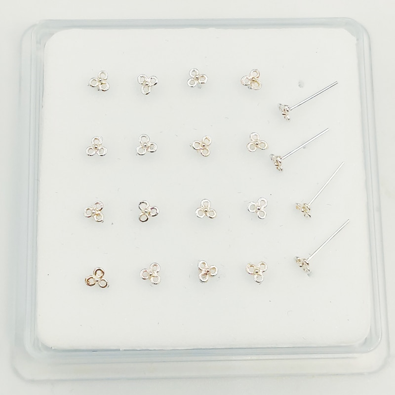 925 prata esterlina pino do nariz pequena flor forma neus moda unissex pircing nariz plata 20 unidades/pacote