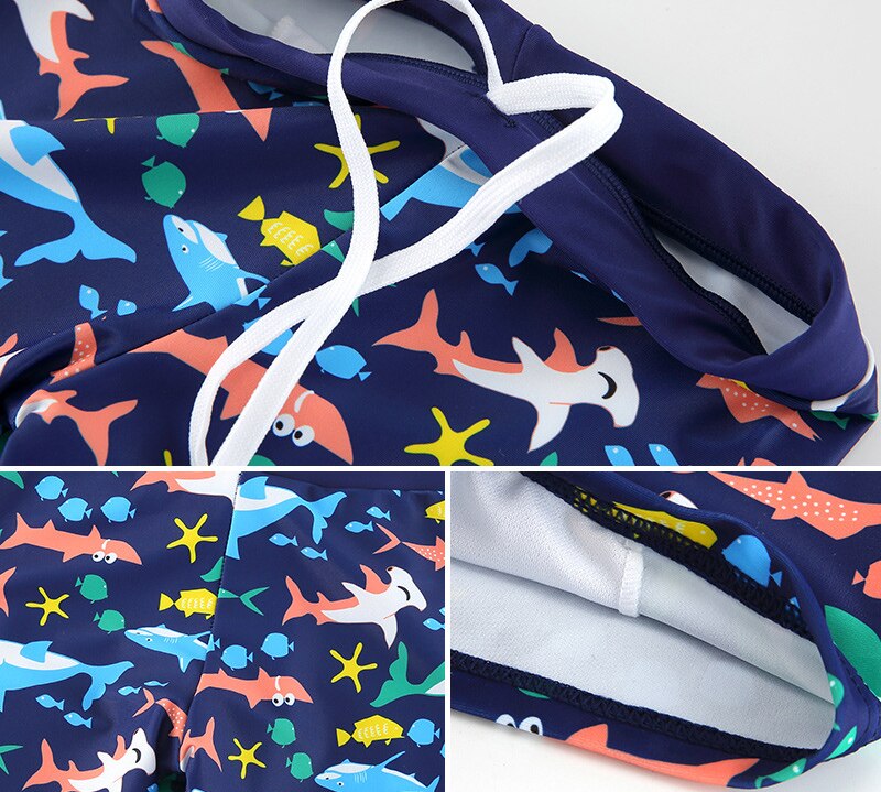 Kinderen Twee Stukken Pak Shark Print Badpak Beachwear Kid Cool Cartoon Badmode 2022 Baby Korte Mouw Badpak