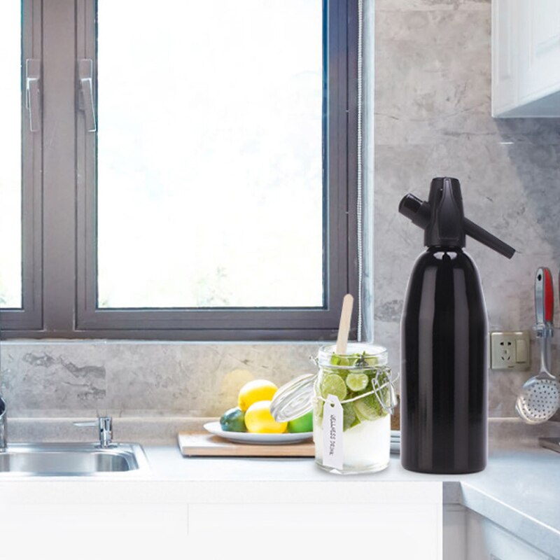 Soda Maker Aluminum Siphon 1L Soda Brewing Machine Home Bar Tool Diy Beverage Juice Carbon Dioxide Injection Bottle