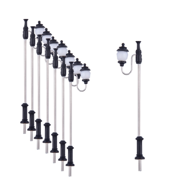 20 stück modell-gartenlaternen im maßstab 1:100, einzelkopfdrähte, glühbirnen, modelllichter mit drähten und glühbirnen für landschaftsmodellspielzeug