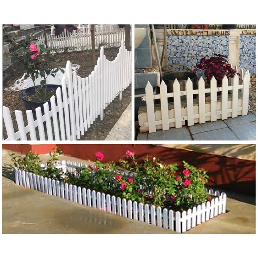 White PVC Plastic Fence European Style For Garden Driveway Gates Christmas Tree C44