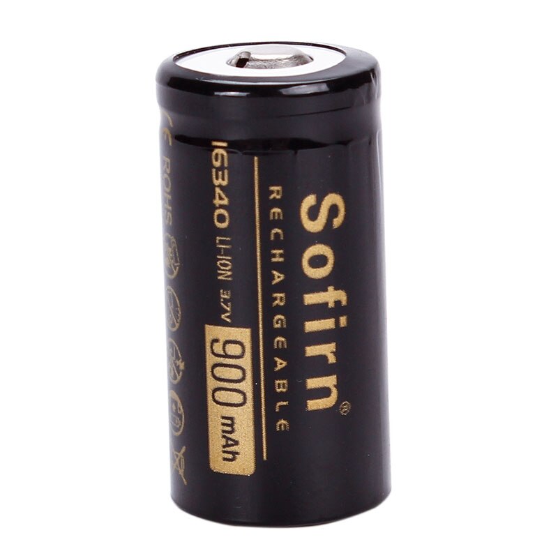 Sofirn genopladeligt 16340 batteri li-ion batteri 3.7v 900 mah 16340 celle genopladelige batterier