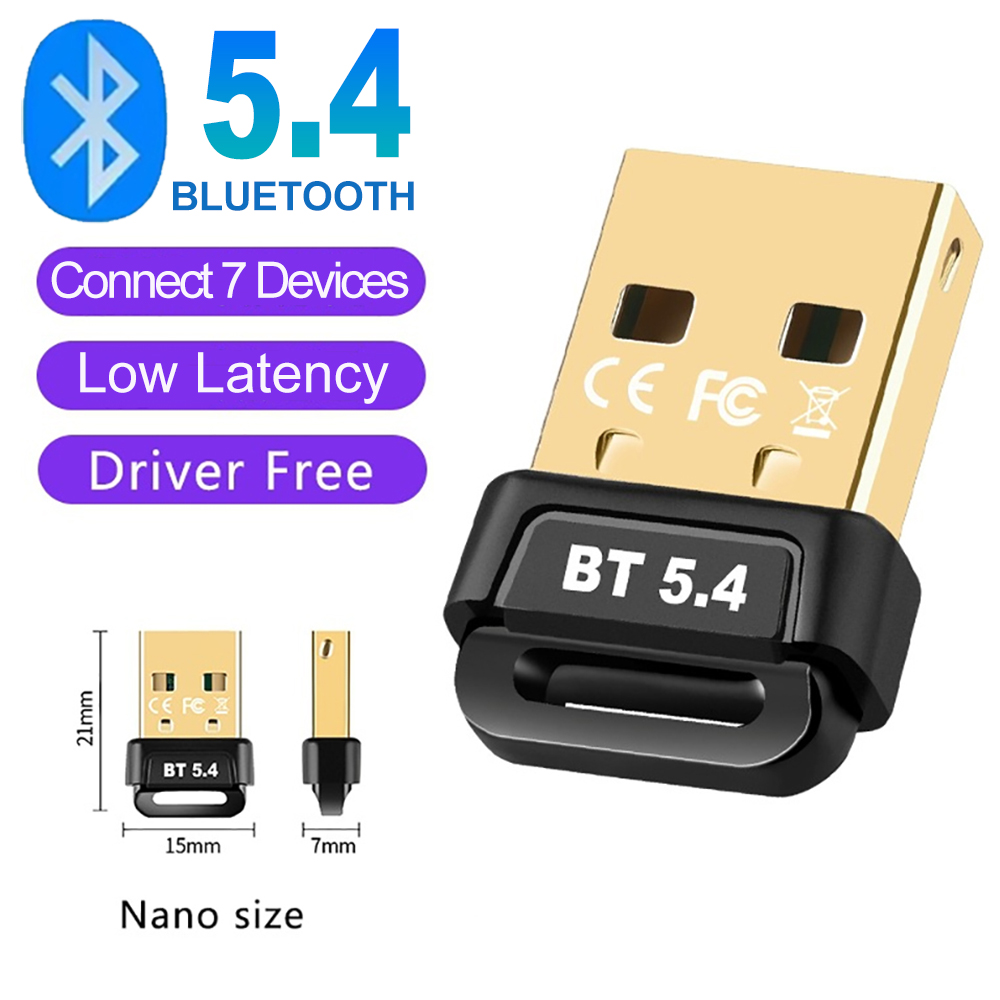 USB Bluetooth 5.4 Adapter USB Bluetooth Dongle for PC Wireless Mouse Keyboard Speaker Printer Music Audio Receiver Transmitter
