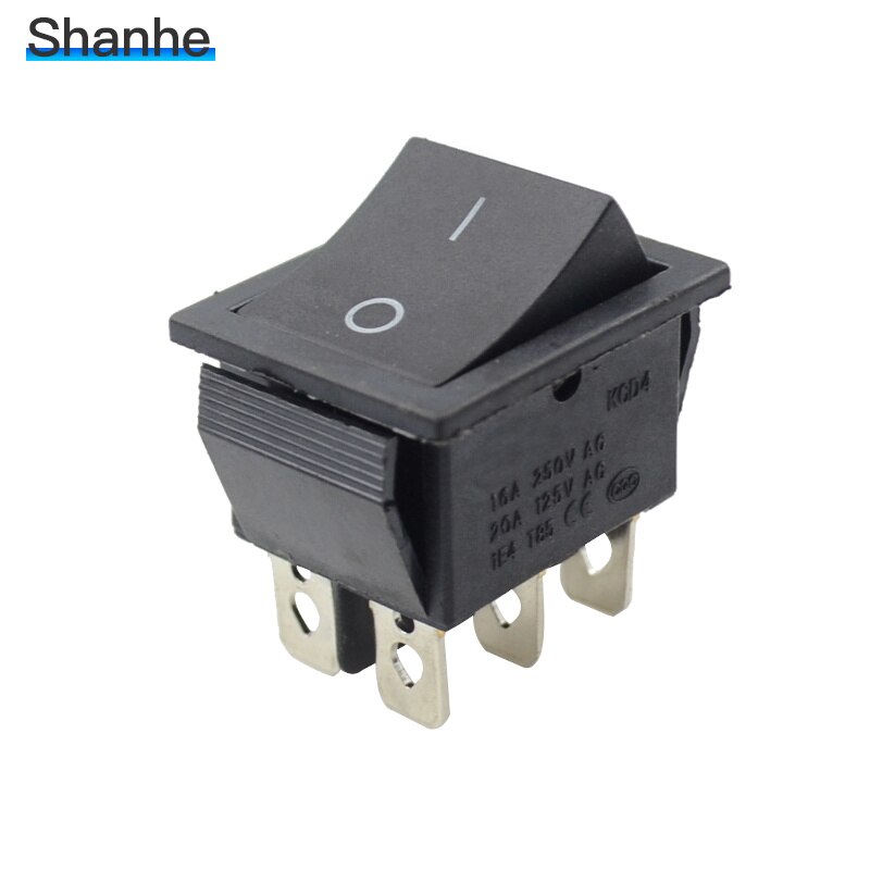 KCD4 rocker switch boat switch Momentary self-reset & fixed self-locking 6pin 16A 250VAC 20A 125VAC: fixed self-locking