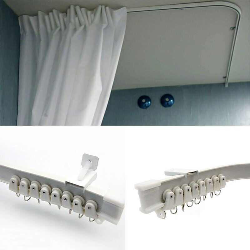Flexible Ceiling Mounted Curtain Track Rail Straight Slide Windows Balcony Plastic Bendable Home Window Decoration Accessories