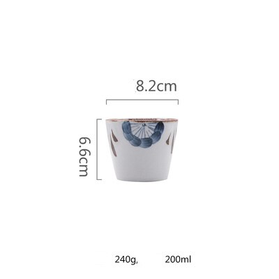 Antowall japanilaiset allelasitetut teekupit kaupalliset japanilainen keittiö ravintola kupit tuoreet kupit käsinmaalatut 200ml kuppia: B3
