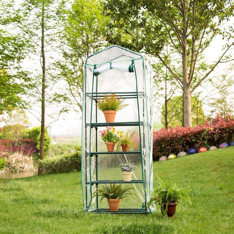 Warme Tuin Tier Mini Huishoudelijke Plant Kas Cover Groeien Tent Waterdicht Anti-Uv Beschermen Tuin Bloemen Zonder Ijzer Stand