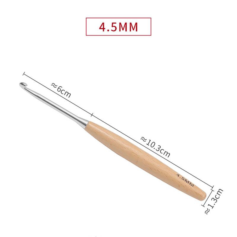 Wooden Handle Crochet Hook For Needlework Handmade DIY Crochet For Knitting And Accessories Tool Single Head Wool Crocheting: Dark Khaki