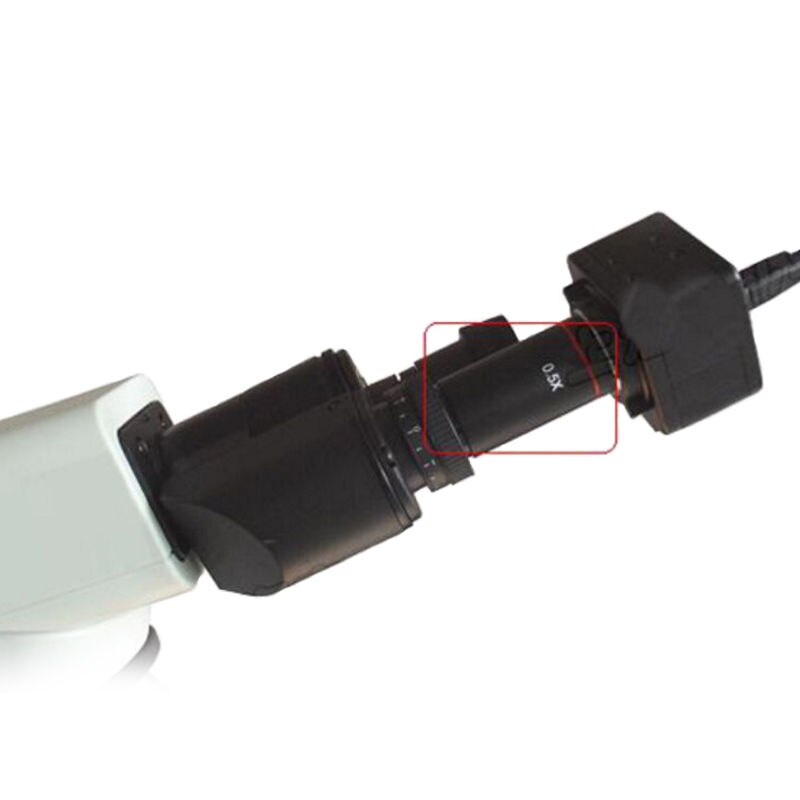 0.5X Reductie C-mount Lens Adapter voor CCD Cmos Camera Digitale Oculair Verbinden met Stereo Microscoop Optische Relais Lens