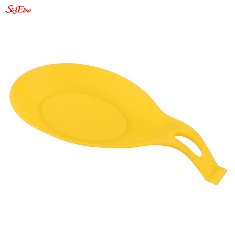 Repose-cuillère en Silicone multifonction | Sous-verre résistant à la chaleur, tapis à fourchette, ustensile porte-vaisselle support d'outils de cuisine pour cuillère 6zCF419: yellow