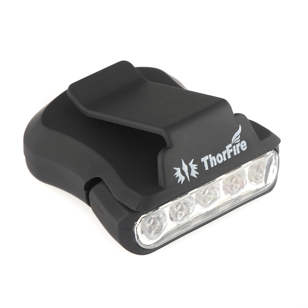 ThorFire 5 LED Koplamp Cap Licht 90 Graden Draaibare Clip-on Hoed Licht Handen Gratis Heldere Hoofdlamp Lanterna camping Fietsen