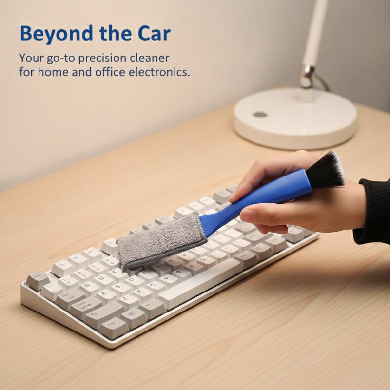 Car Interior Cleaning Brush Double Head Portable Dust Remover Tool for AC Outlet Dashboard Auto Maintenance