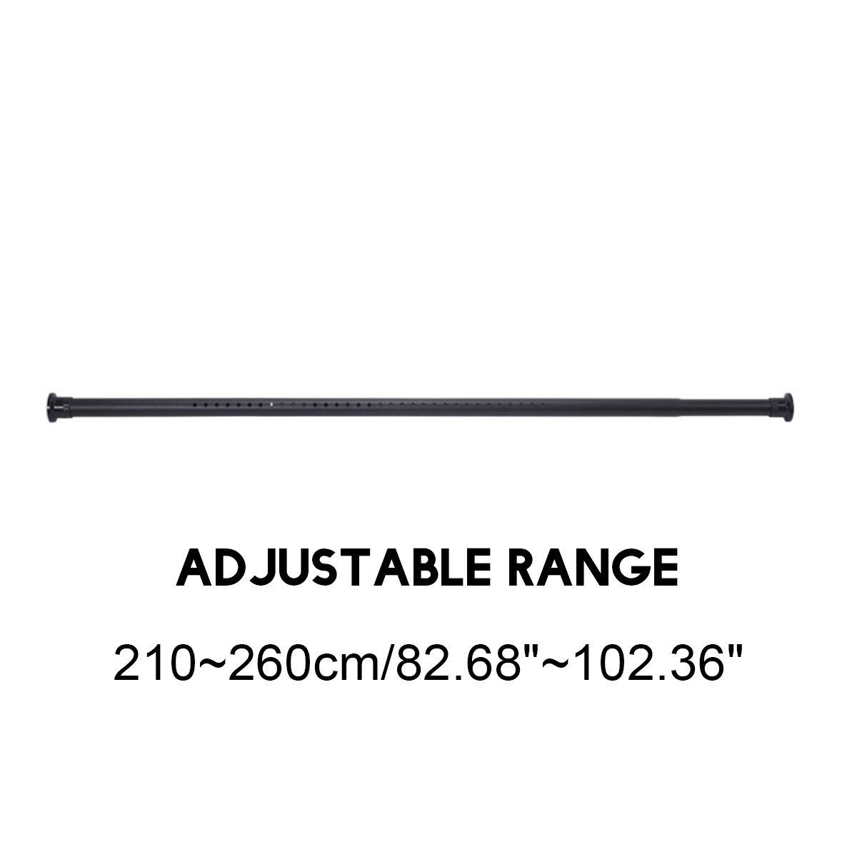 1.1-2.6M douche rideau poteaux tringle rideau pôle réglable en acier inoxydable ressort tige de Tension Rail pour vêtements/serviettes/rideau: 210-260cm