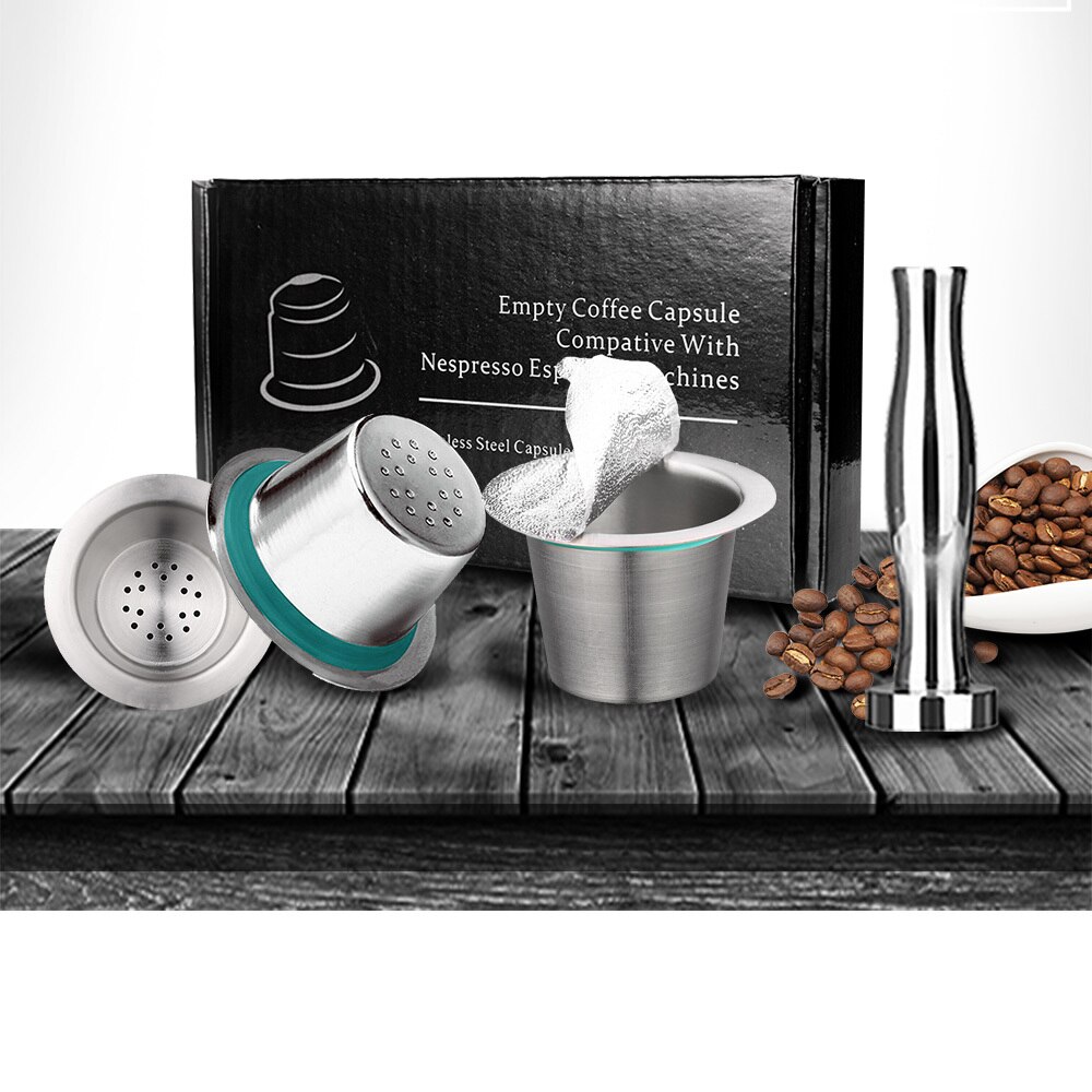 7 Stks/set Rvs Nespresso Herbruikbare Koffie Capsule Koffie Sabotage Hervulbare Cup Filter Nespresso Maker Pod