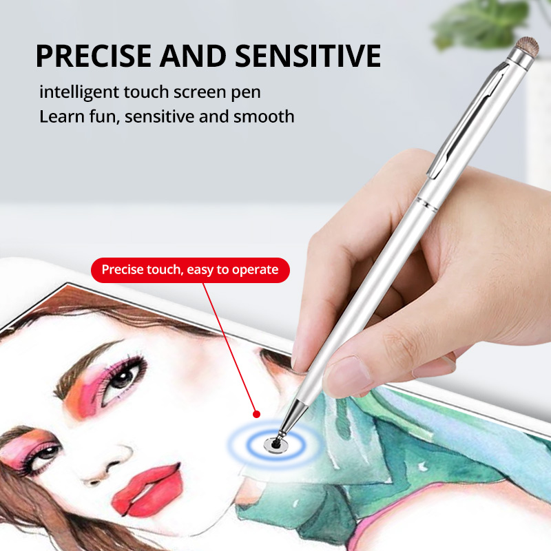 2 In 1 Stylus Pen Metal Hook Touch Screen Pen Tablet Drawing Writing Capacitive Pencil For Iphone Android Capacitive Touch Pen