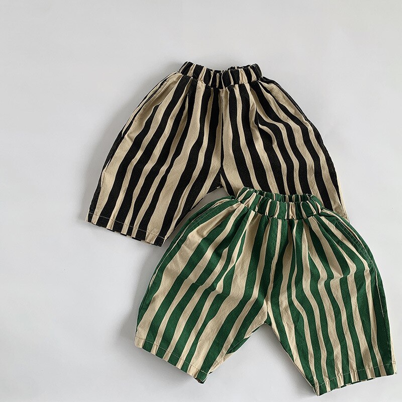 Kid Boy personalità strisce irregolari pantaloni al polpaccio Cute Baby Girl Fashion pantaloni in cotone sottile traspirante