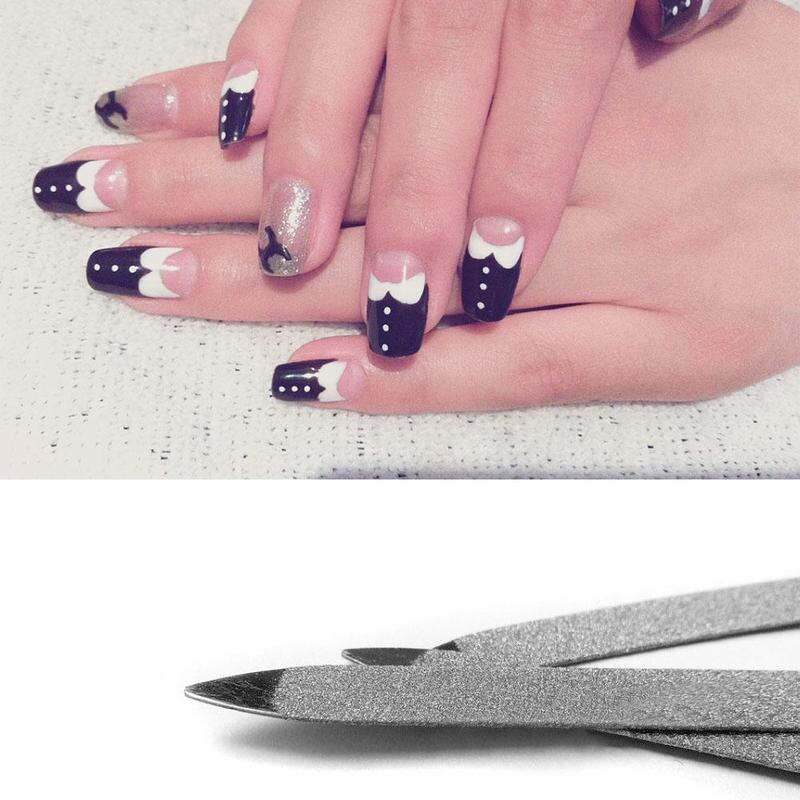 Metal double-sided nail file manicure beauty DIY Pro tool nail high manicure pedicure file Q5H5
