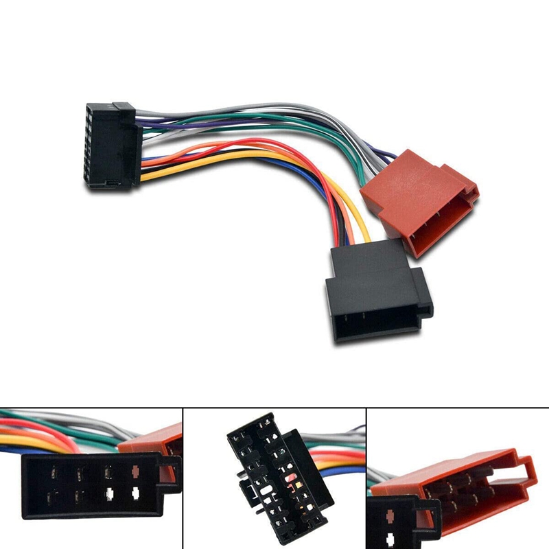 Adaptador de arnés de cables de coche para Kenwood/JVC, conector estándar ISO de Radio Estéreo automática, 16 Pines, Plug-Play