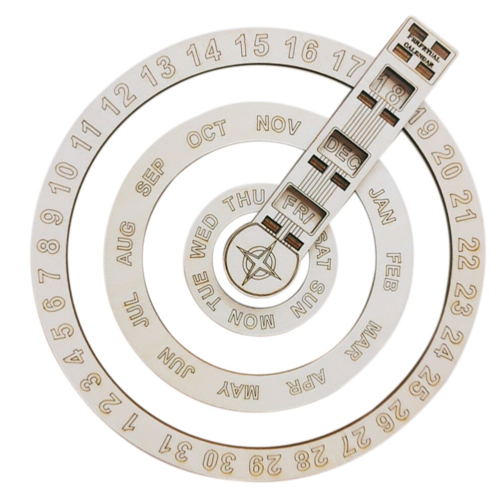 1pc Wall Calendar Unique Wall Calendar Round Rotating Perpetual Calendar
