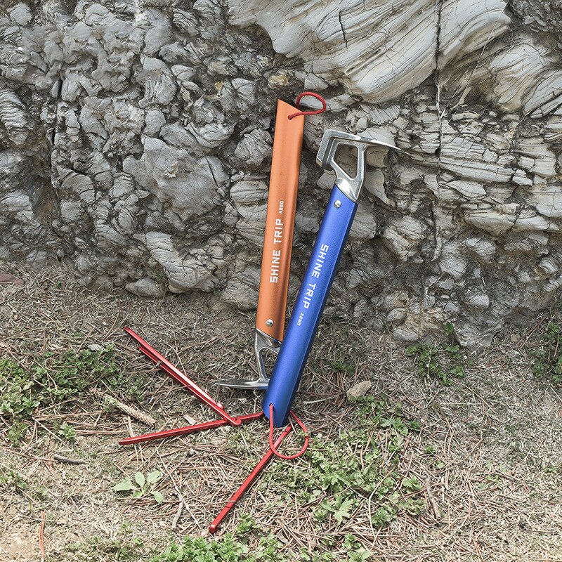 Outdoor Klimmen Hamer Aluminiumlegering Camping Tent Sky Gordijn Grond Nagel Hamer Multifunctionele Lichtgewicht En Draagbare