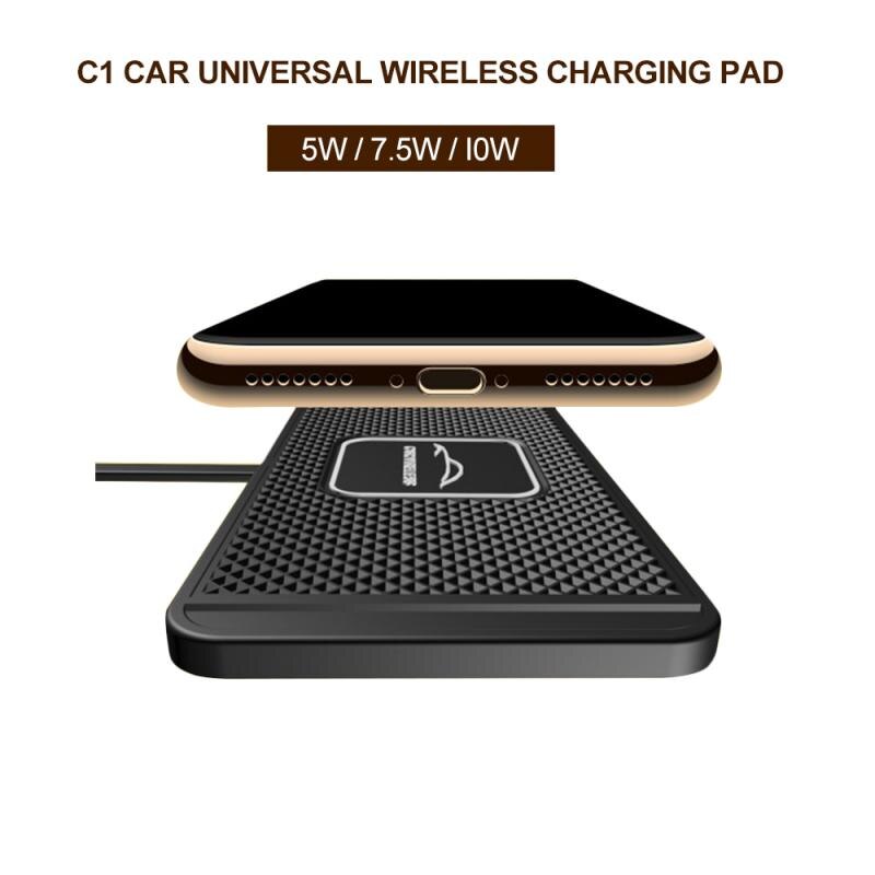 10W Qi coche inalámbrico cargador de teléfono móvil de carga rápida no-Slip Pad Mat para IPhone Samsung Huwei de carga inalámbrica Pad Mat