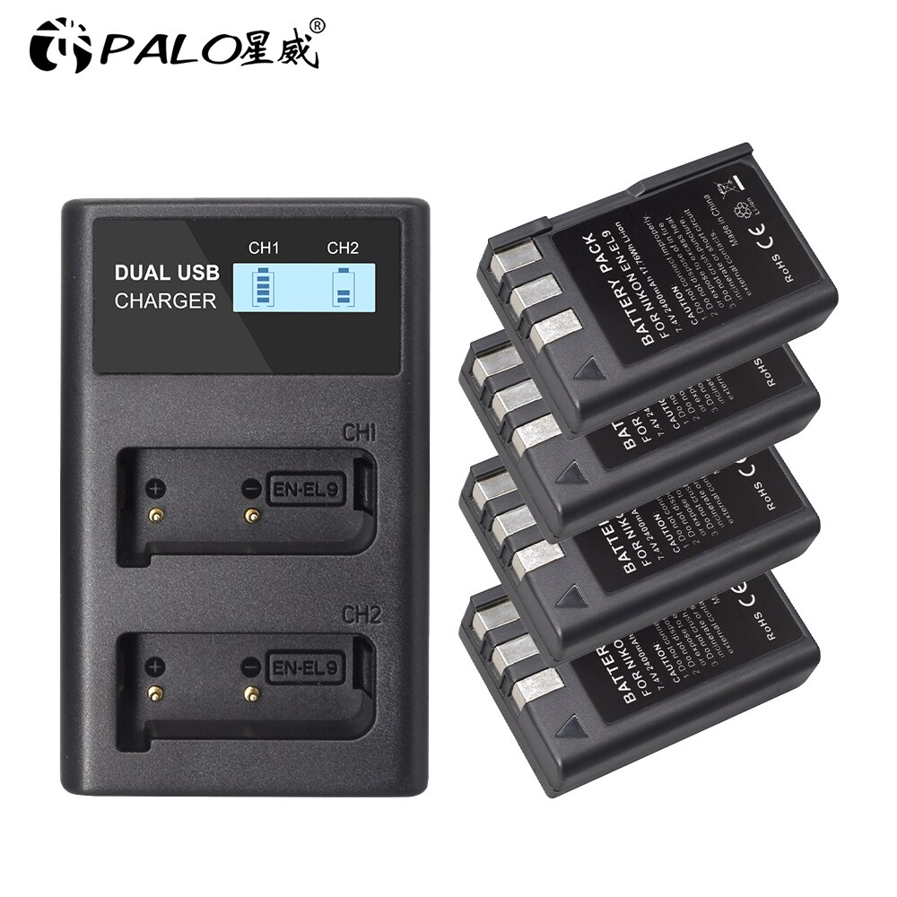 KWTOU Caricabatterie Rapido Per Batterie EN-EL9 EN-EL9a MH-23 Compatibile Con Nikon D40 D40X D60 D3000 D5000 D8000 Fotocamere Digitali Alimentatore