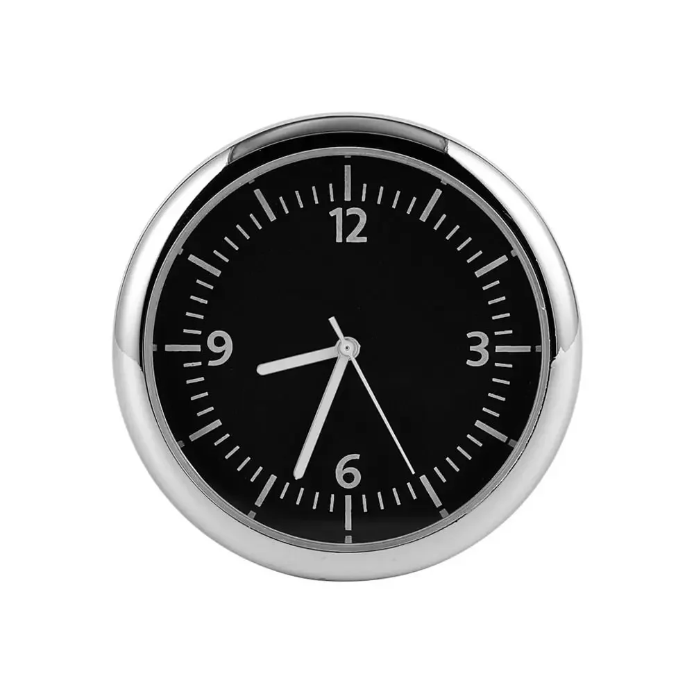 40Mm In-Car Mini Lichtgevende Auto Klok Auto Auto 'S Interne Stick-On Horloge Mechanica Quartz Klokken Auto Ornament Digitale Klok: Black