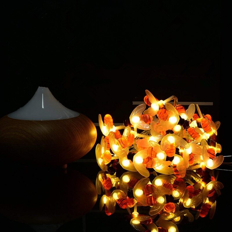 20/30 LED Solar Powered Cute Bee String Light Outdoor Garden Fence Patio Christmas Garland Animal Lights