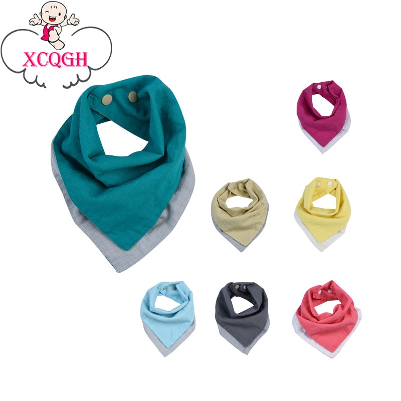 XCQGH Biancheria per Neonati Bavaglini Del Bambino Reversibile Bandana Drool Bib Saliva Asciugamano di Cotone Della Ragazza del Ragazzo Appena Nato Triangolo Sciarpa Tovagliolo Quadrato