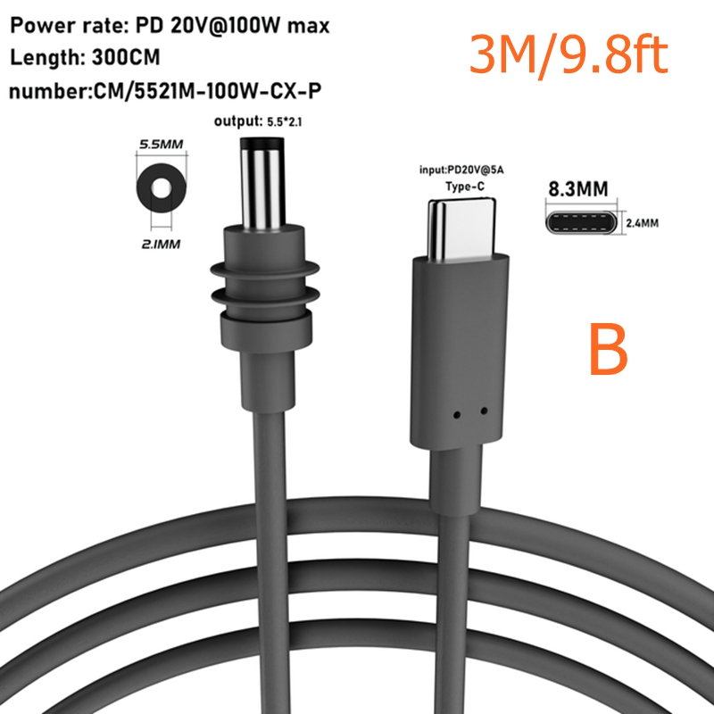 Voor Starlink Gen3 Mini Kabel 2/3/5m voor Starlink Mini Power Type-C Ingang vervanging Kabel Waterdichte Buitendeur Jack Opladen: Goud