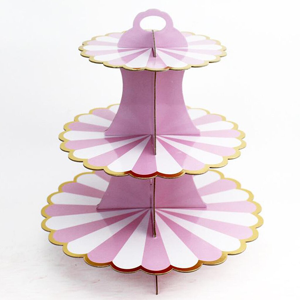 3 Tier Collapsible Cupcake Stand Cake Macaron Display Tower Birthday Party Tool