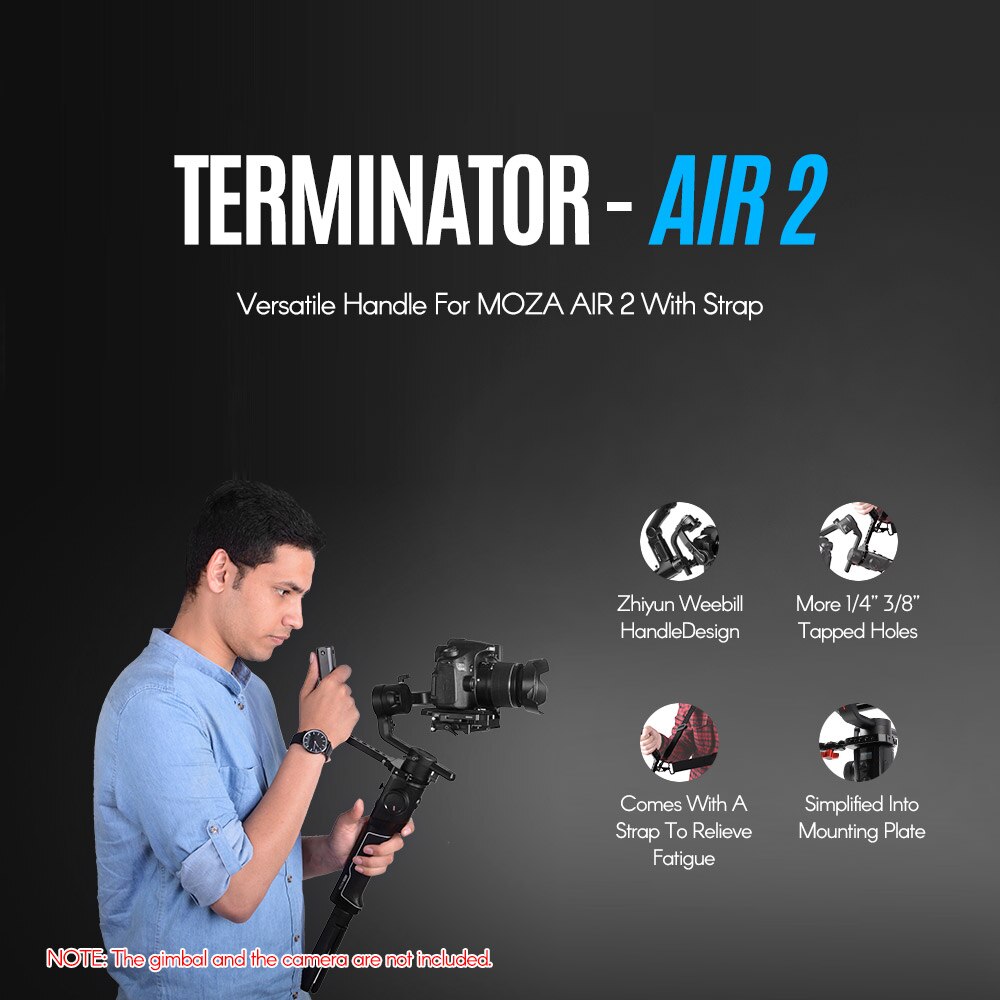 DF DIGITALFOTO voor Moza Air 2 voor Zhiyun Crane 2 Gimbal TERMINATOR-AIR2 Veelzijdige Handvat met Hand Release Strap