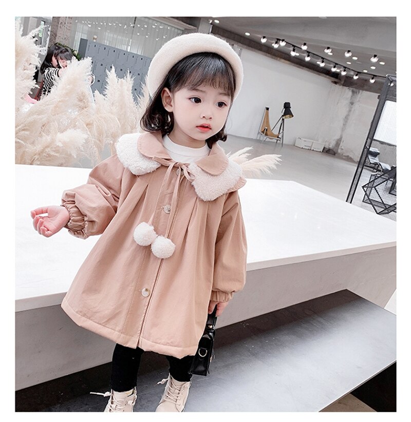 Croal cherie warme kindermeisjes fleece jas parka's voor meisjes winterkleding kinderen fleece prinses bovenkleding kinderen windjack