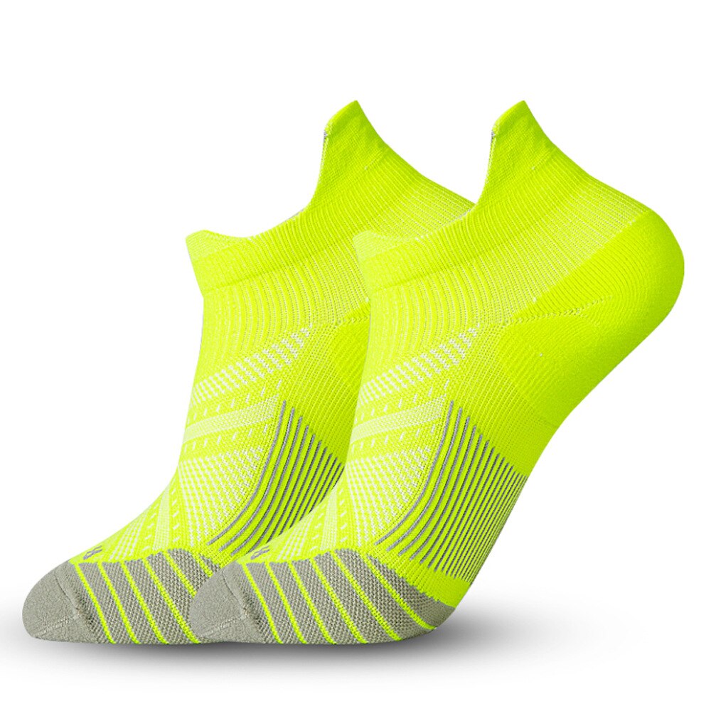 Basketball Socks Men Sports Short Elite Quick-dry Breathable Wear-resisting Shock Absorption Running Women Socks: Fluorescent Green / L