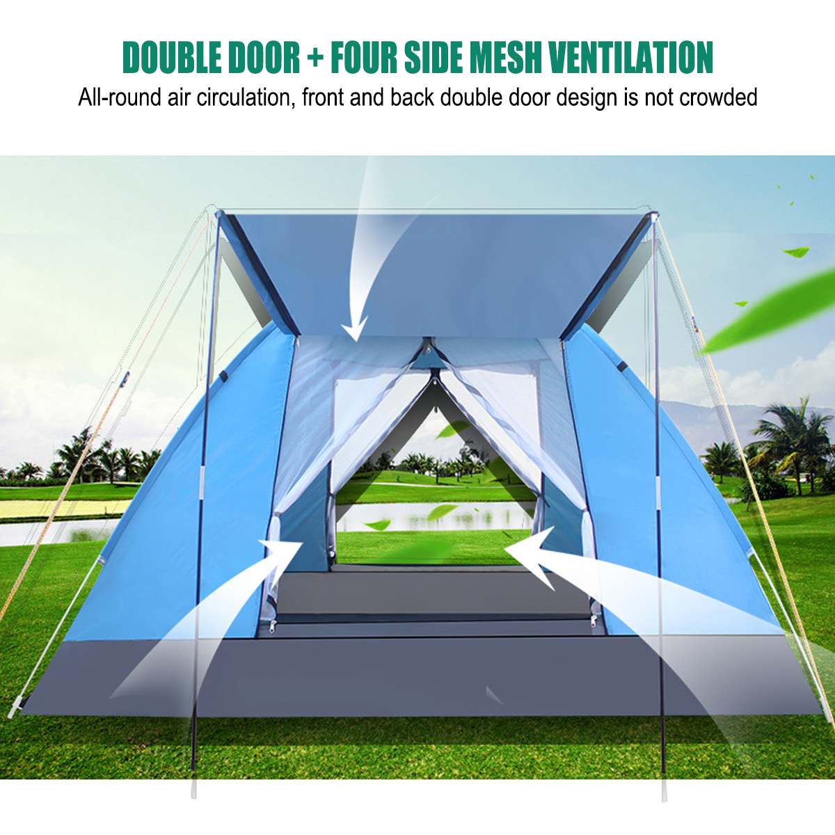 4 Person Fishing Picnic Beach Tent Foldable Travel Camping Tent UV Protection Beach Tent Summer Beach Tent