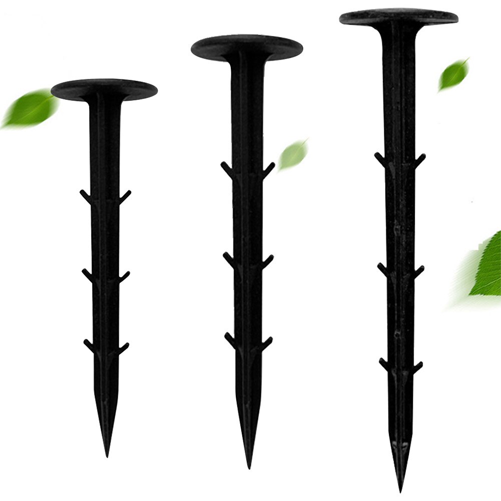 50pcs Ground Nail Film Fixed Garden Pegs PP Outdoor Mulch Shading Black Reusable