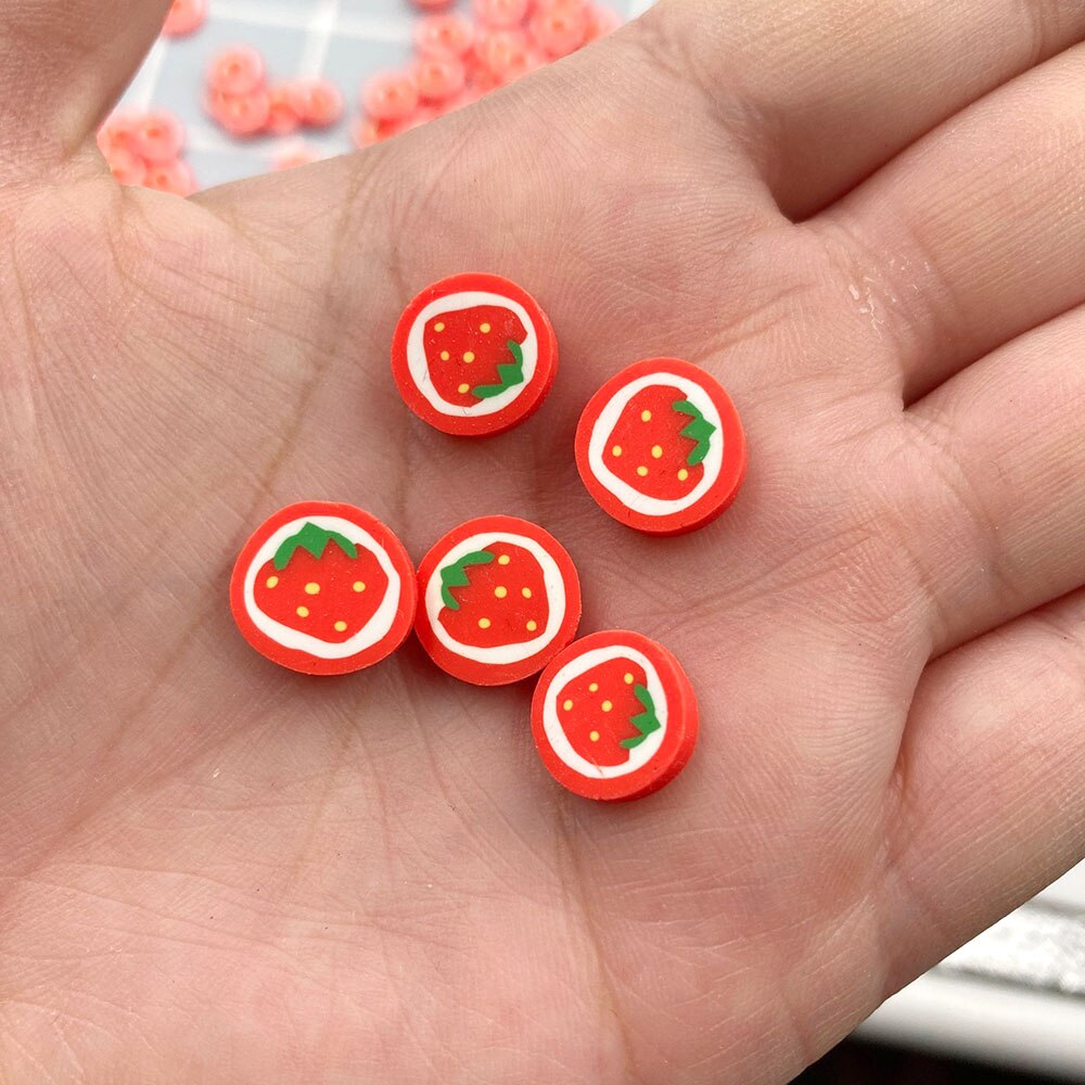 Tranches de fraises en argile polymère, 100g, pour bricolage, décoration Nail Art, artisanat, Scrapbooking, décor: Default Title