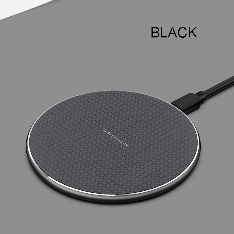10W Fast Wireless Charger For Samsung Galaxy S10 S9 Note 10 USB Qi Charging Pad for iPhone 11 Pro XS Max XR X 8 Plus Huawei P30: Black