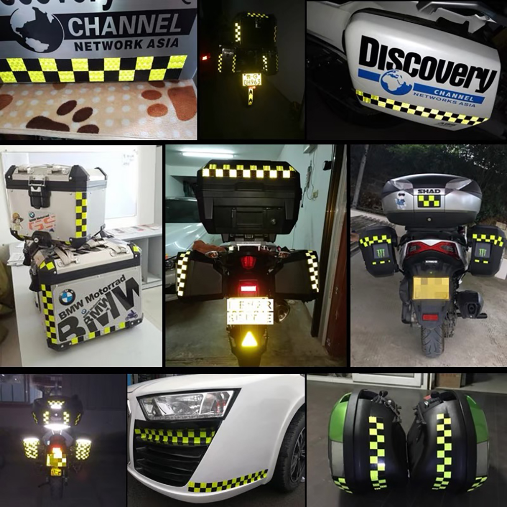 Auto veiligheidswaarschuwingstape reflecterende sticker fietsframe motorfiets fiets sticker decor reflecterende strips veiligheidsmarkering waarschuwingstape