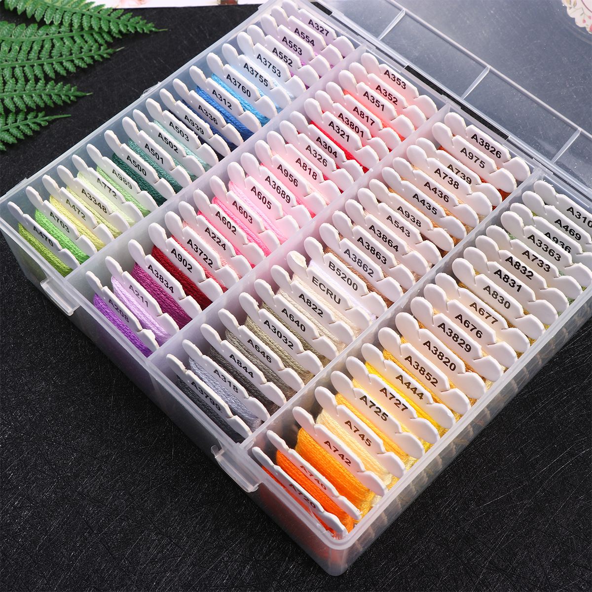 1 Box 80 Color Embroidery Thread DIY Cotton Multi-Color Embroidery Yarn For Sewing Embroidery Thread Set With Organizer Box Sew